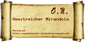Oesztreicher Mirandola névjegykártya